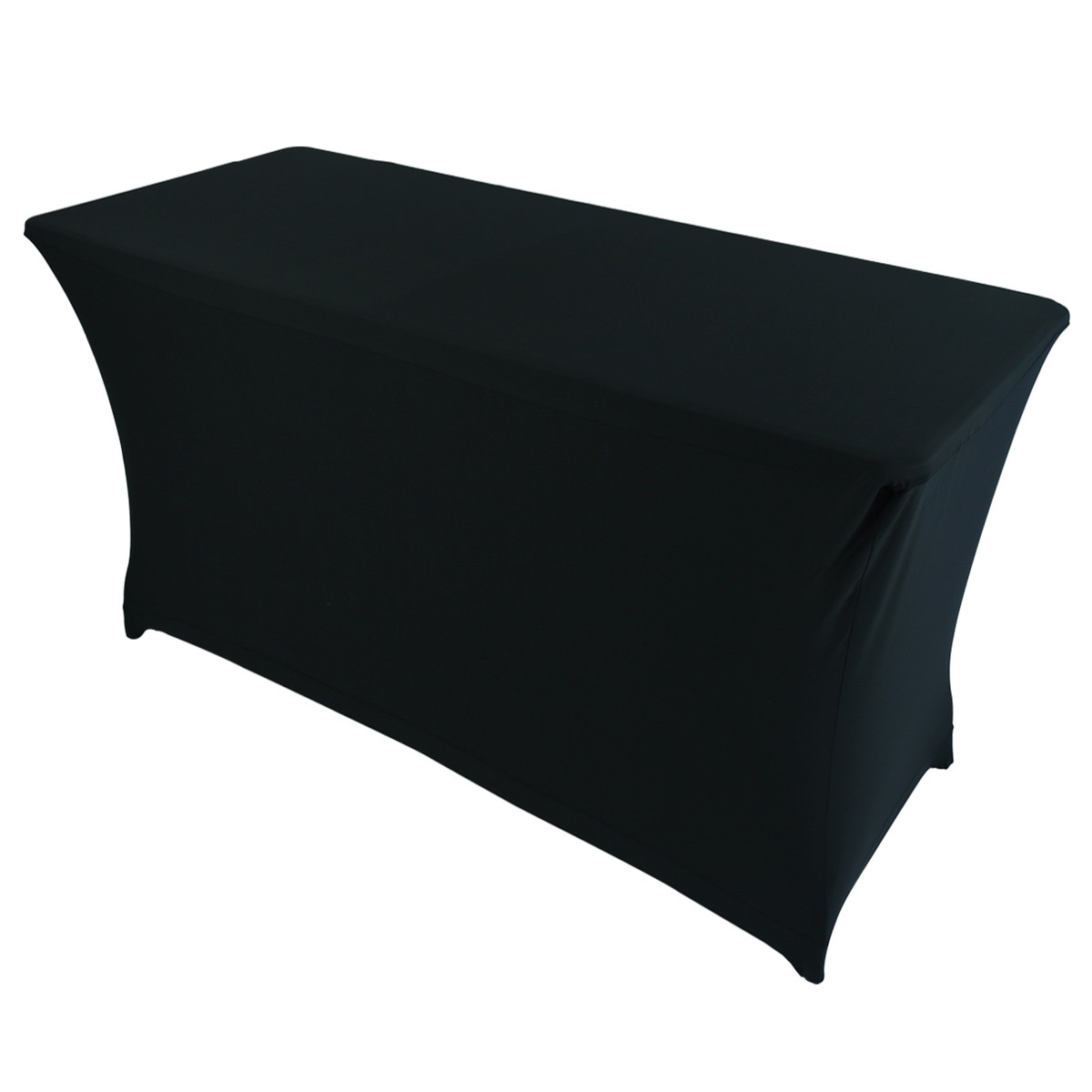 Table pliante 180 cm avec 4 réhausseurs - Nappe stretch noire - Hauteur ajustable jusqu'à 90 cm_2