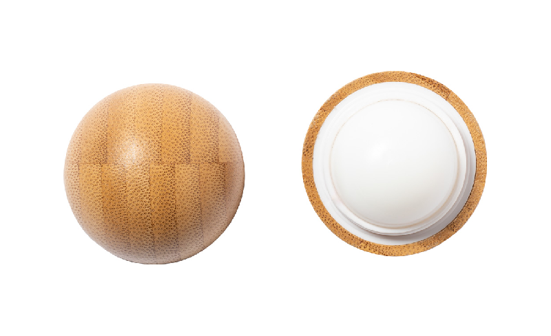 Baume à lèvres rond à la vanille - Étui en bambou naturel avec protection SPF15_2