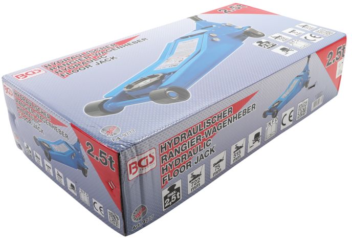 9777 - cric rouleur hydraulique - bgs technic - capacité de chargement : 2,5 t - extra plat_2