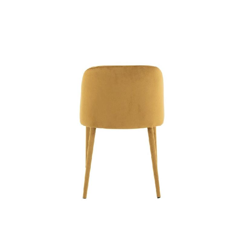 Chaise de réunion CHEZA ocre - tissu velours ultra doux - structure métallique - dimensions L58xH80xP51 cm_2