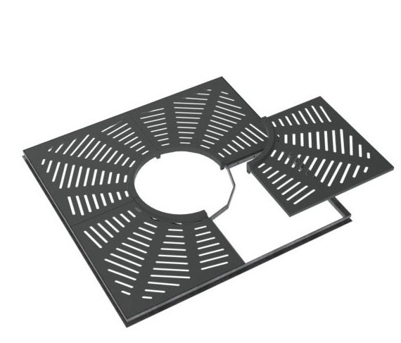 Grille d'arbre en fonte ductile FGS 500 - Série lourde - Cadre acier en 2 parties - ACIA_3