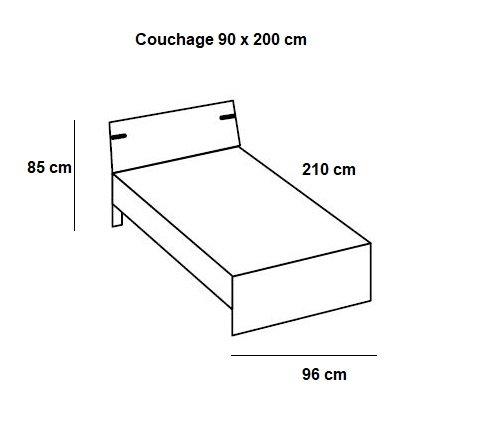 Lit LISBURN - Style industriel 90 x 200 cm - Chêne poutre - Design moderne et robuste_2