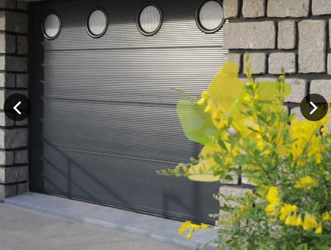 Porte de garage sectionnelle Miami - motorisée, ouverture plafond, acier, hublot, isolation thermique, étanchéité à l'air_2