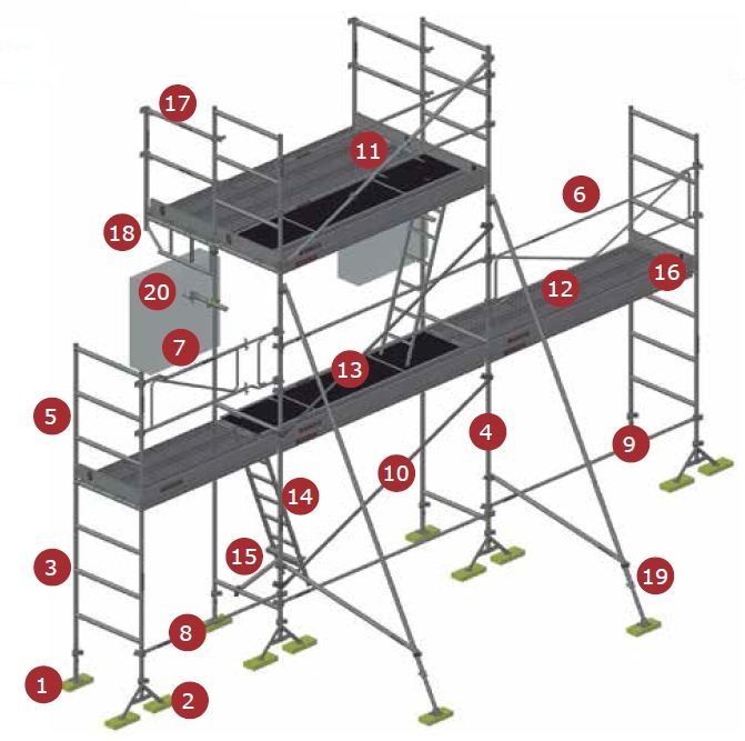 Échafaudage façadier DCM 49 - Dacame France SAS - Tubes d'acier ø 48 mm - galvanisé à chaud_2