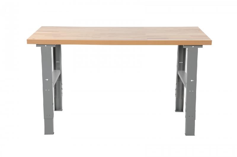 Établi à hauteur réglable - Largeur 1600 et 2000 mm - Profondeur 800 mm - Hauteur 740 à 1100 mm - Plateau médium, chêne, Aluzink, vinyl ou laminé - Capacité 500 kg_2