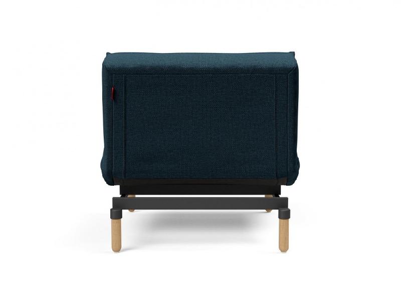 Innovation Living - Fauteuil-lit Splitback Stem convertible 90x115 cm - Pieds obus naturel - Tissu Argus Navy Blue_2