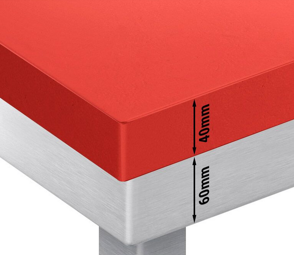 Table de découpe (billot) rouge 200 x 70 cm_2