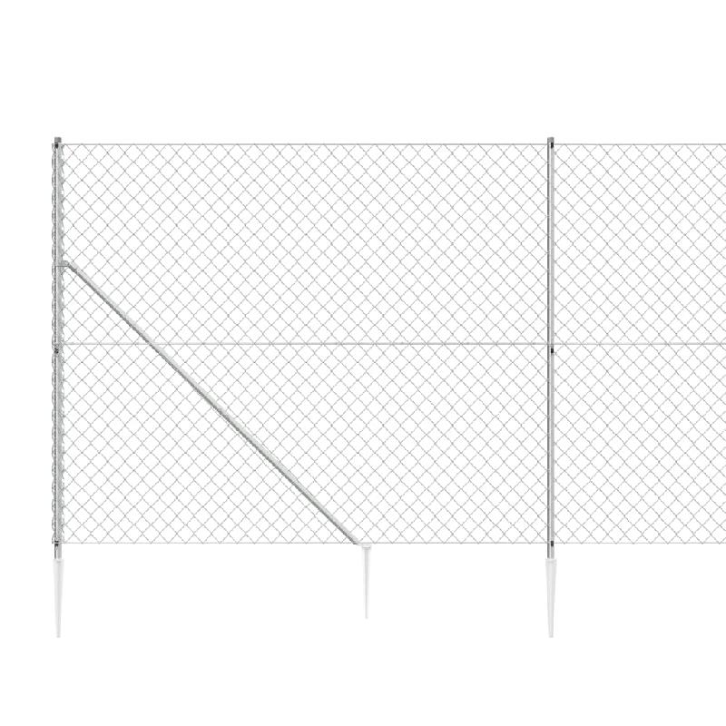 Vidaxl clôture à mailles losangées avec ancrage argenté 1,4x10 m 154019_2