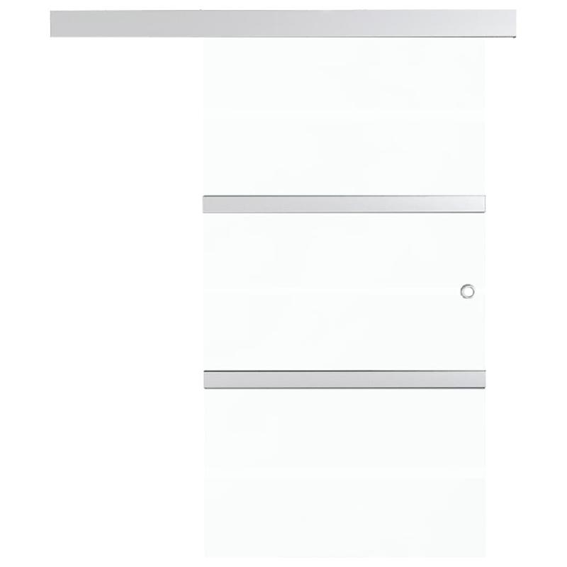 Vidaxl porte coulissante verre esg et aluminium 102,5x205 cm argenté 288060_2