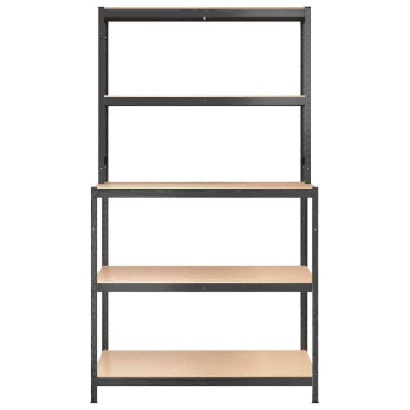 Vidaxl table de travail avec étagères 5 niveaux anthracite 152877_2