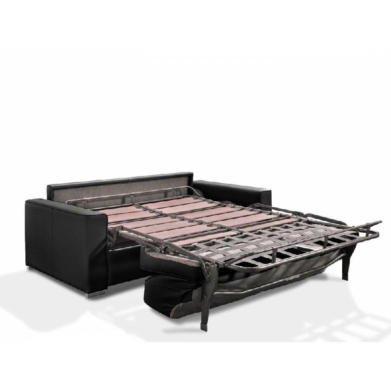 Canapé express convertible premium 160 cm - Sommier lattes Renatonisi - Matelas Bultex polyuréthane - Noir_2
