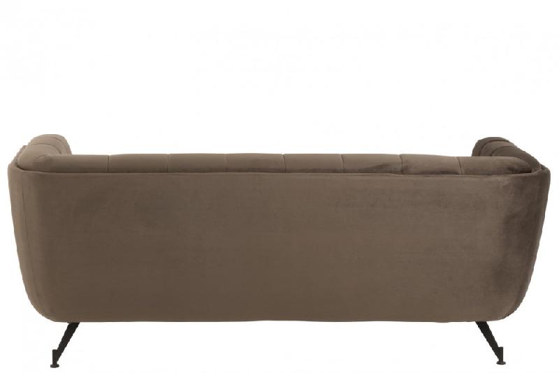 Canapé lounge Marianah gris foncé - style contemporain en velours capitonné - L207 x H78 x P82 cm_2