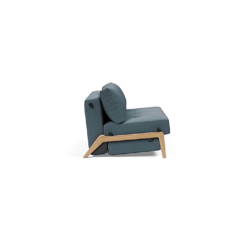 Innovation Living - Canapé design Cubed Wood 02 convertible lit 140x200 cm - tissu Vivus Dusty Blue_2