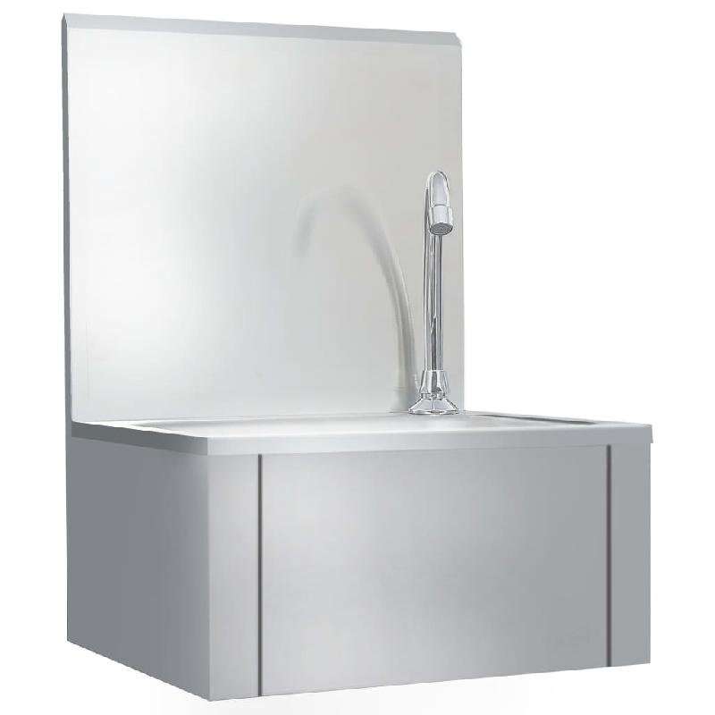 Vidaxl lavabo de lavage avec robinet et distributeur de savon inox 51114_2