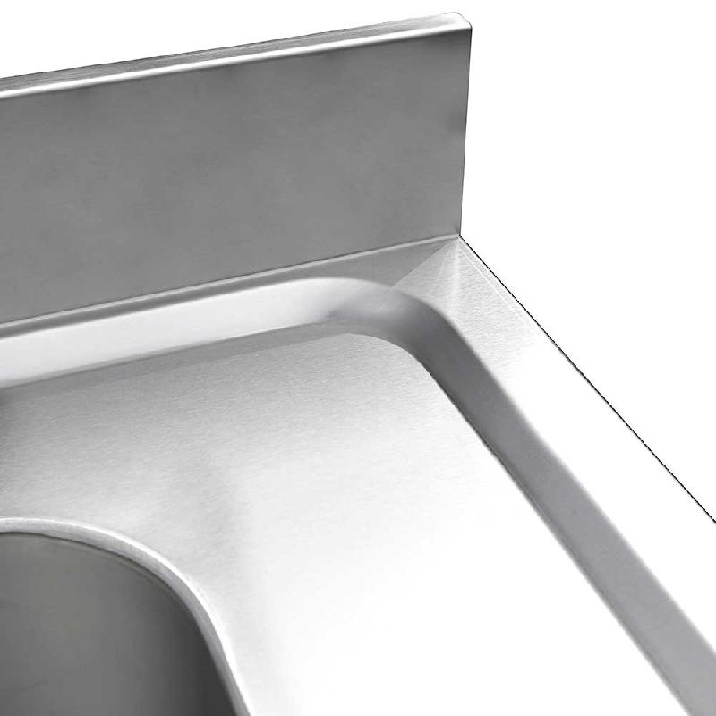 Plonge inox 2 bacs avec égouttoir avec étagère - P 600 mm - à droite_2