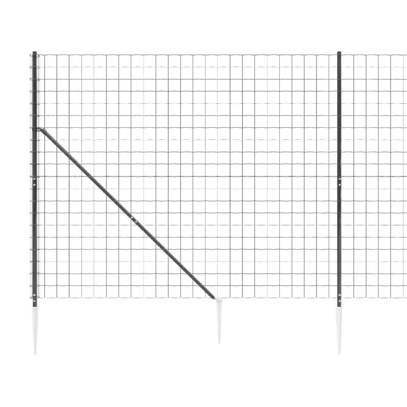 Vidaxl clôture en treillis métallique et ancrage anthracite 1,8x10 m 154277_2