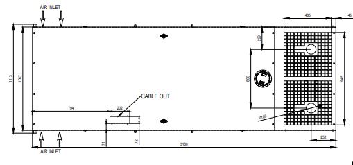 Groupe électrogène industriel Canopy Drawing - AP110 - Capacité 240L - Couleur RAL 1015_2