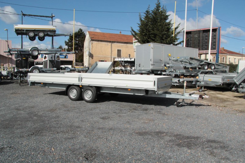 Remorque plateau Humbaur HT 356225 GR - 2 essieux, ridelles alu, roues dessous_2