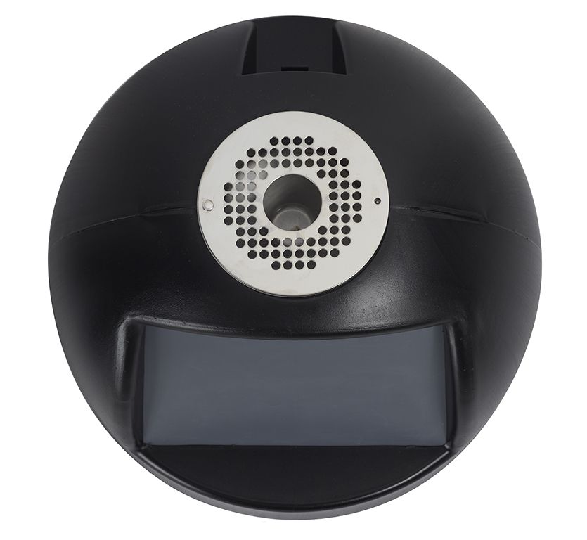 Réf. 57428 - CYVOMAX - Cendrier corbeille Rossignol - Plastique polyéthylène et inox - Noir 52L_2