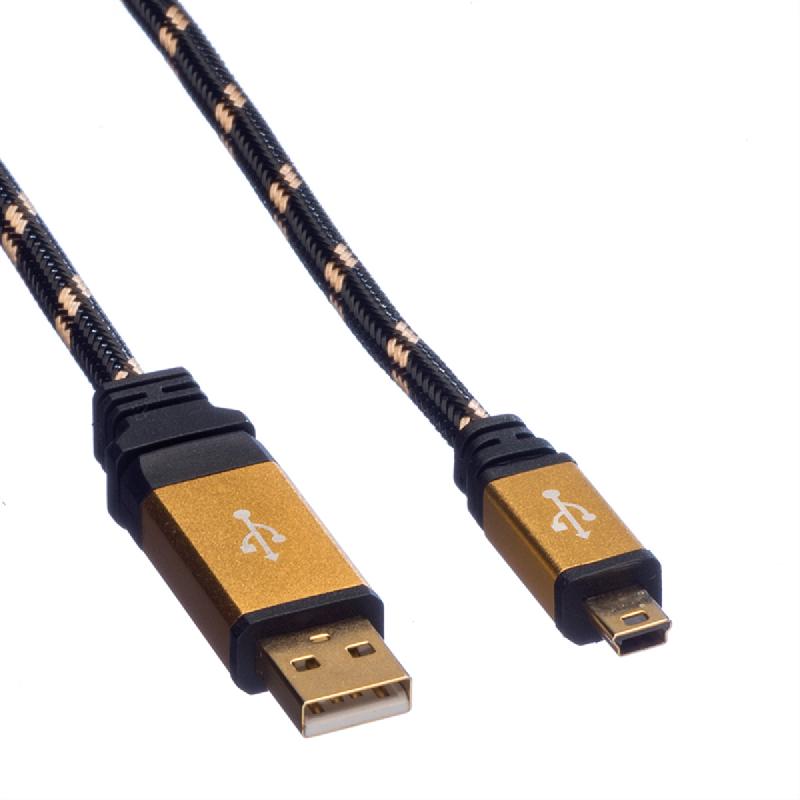 ROLINE GOLD Câble USB 2.0, type A - mini 5- broches, 3 m_2
