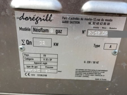 Rôtissoire gaz grandes flammes ? Doregrill neoflam 8 broches - chartg170313_2