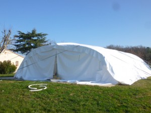 Abri de chantier gonflable 2WT - Protection contre les intempéries pour piscinistes et chantiers divers_2