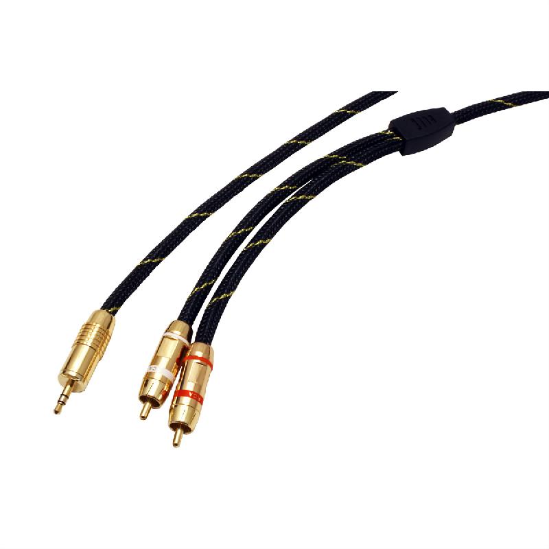 ROLINE GOLD Câble audio 3,5mm Stéréo - 2x RCA, M / M, Retail Blister, 5 m_2