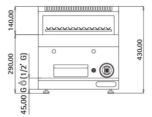 Grill à gaz en pierre de lave - 7 kW - Grille inclinable  - Mario 700 | GGM -GLGK400-E_2