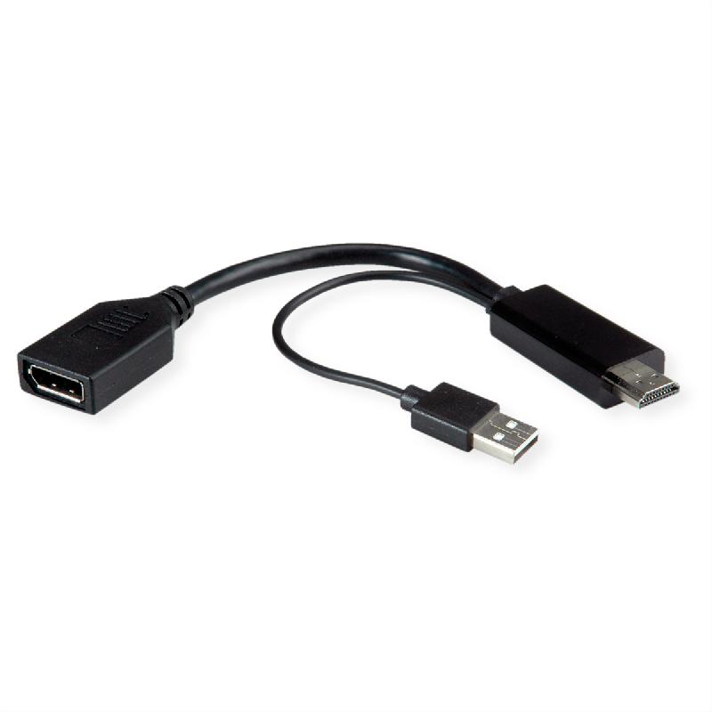 Roline adaptateur hdmi - displayport, v1.2, 4k, hdmi m - dp f, actif_2