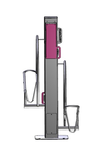 Support et borne de recharge extérieure - 2 vélos face à face - Velec Face - Prises étanches IP55 et sécurisation multi-points_2