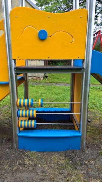 Toboggan avec bac à sable inférieur - Acier inoxydable et PEHD - Référence BT12013 - Conforme EN1176_2