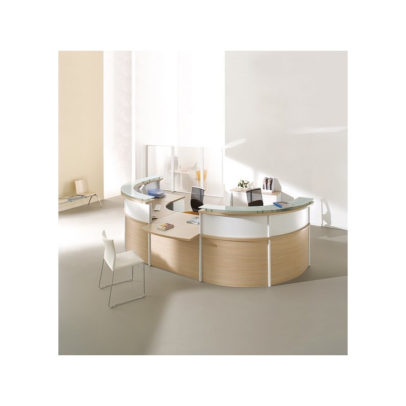 Banque d'accueil OBADE - Accueil PMR - 2 modules 90° avec tablette en verre - Fabricant CLEN_2