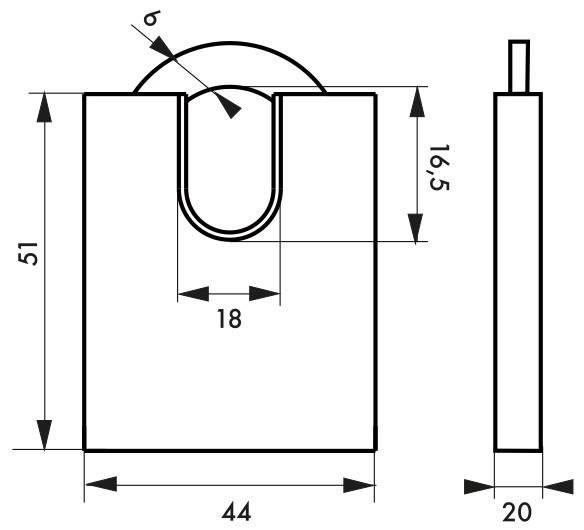 Cadenas à clé Mach 3 AP 40 mm avec bumper - Laiton monobloc, anse inoxydable et haute sécurité extérieure_2