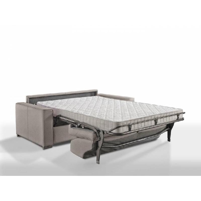 Canapé convertible 3 places EXCELLENCE - 140 cm - Sommier à lattes RENATONISI - Matelas MEMORY 18 cm inclus - Velours taupe_2