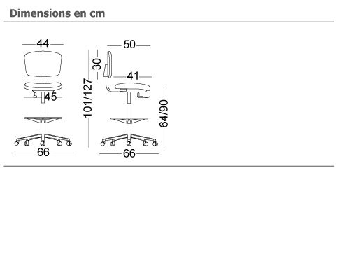 Chaise de bureau pivotante - Dromeas - avec repose-pied réglable et piètement en aluminium_2