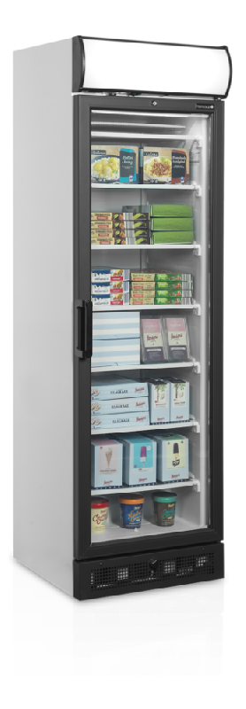 Congélateur vertical de vitrine Statique avec Canopée lumineux L.595mm 270L 570W TEFCOLD_2