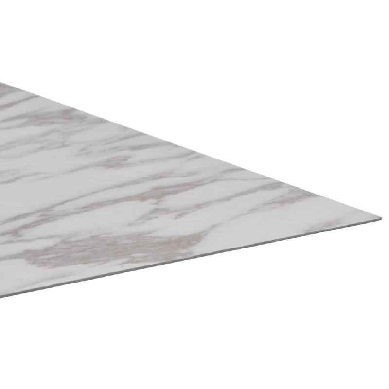 Vidaxl planche de plancher pvc autoadhésif 5,11 m² blanc marbre 144872_2