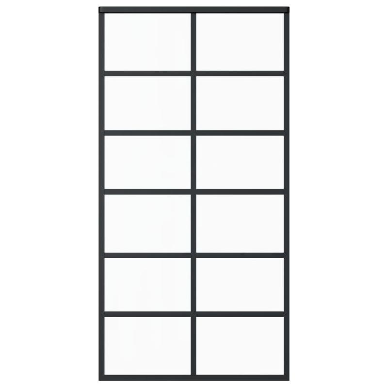 Vidaxl porte coulissante et quincaillerie verre et aluminium 102x205cm 3081960_2