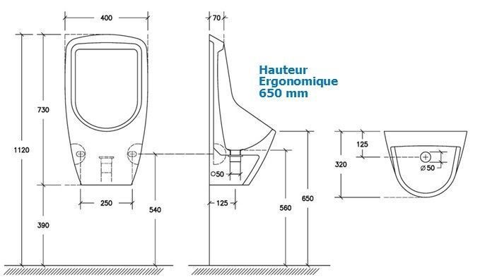 Urinoir mural sans eau en céramique - USE 7000 - Design contemporain avec technologie econstop®_2