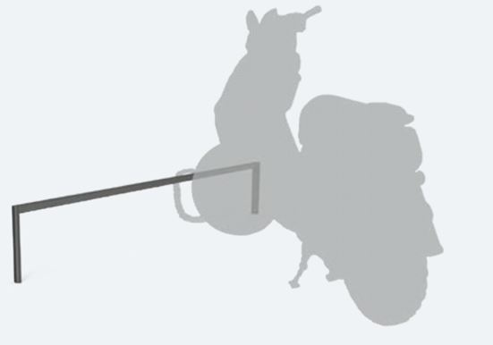 Barre accroche motos - Peu encombrant - Idéal pour deux-roues - Hauteur hors sol 300 mm - Longueur 1500 mm_2