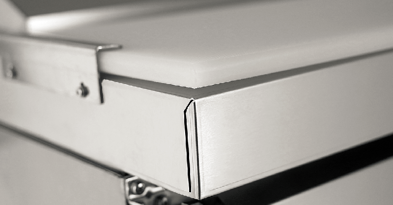 Meuble à pizza 3 portes avec vitrine à capot inox Atosa - SANS_2