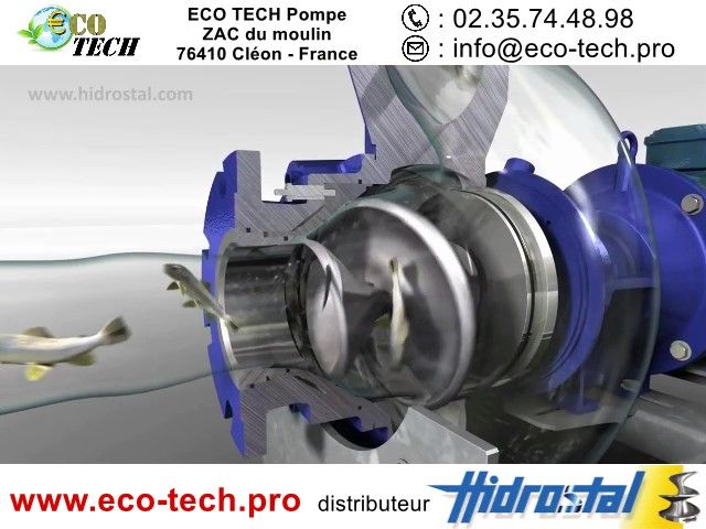 Pompe centrifuge de pisciculture hidrostal à roue a vis ouverte_2