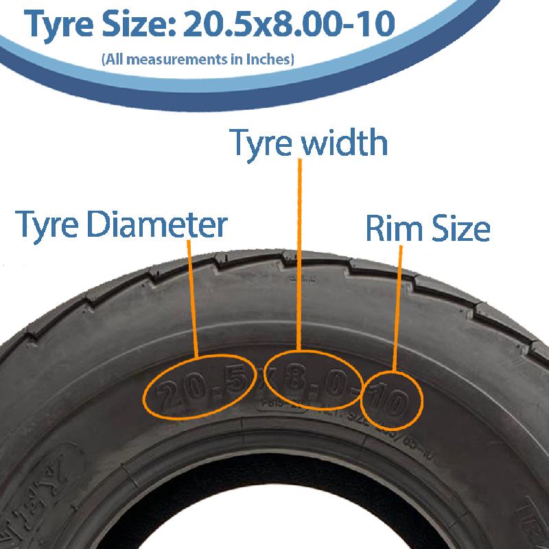 20.5x8.00-10 Pneu remorque 8 plis P815 Road Legal 90M 605kgs 205/65-10 (Lot de 4)_2