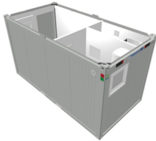 Bâtiment modulaire mixte - Bureau / sanitaire 12,5 m²_2