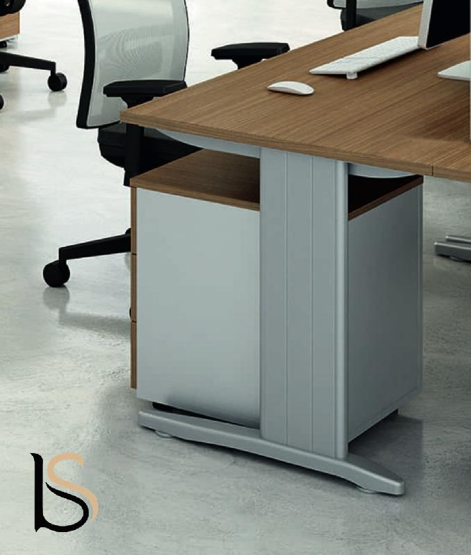 Bureau rectangulaire Practika P1 - Quadrifoglio - 120, Alu, Blanc_2