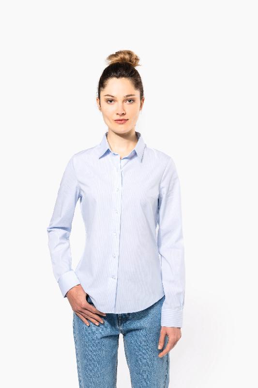 Chemise de travail popeline manches longues femme Kariban - Réf: K510 - 100% coton, coupe cintrée, entretien facile_2
