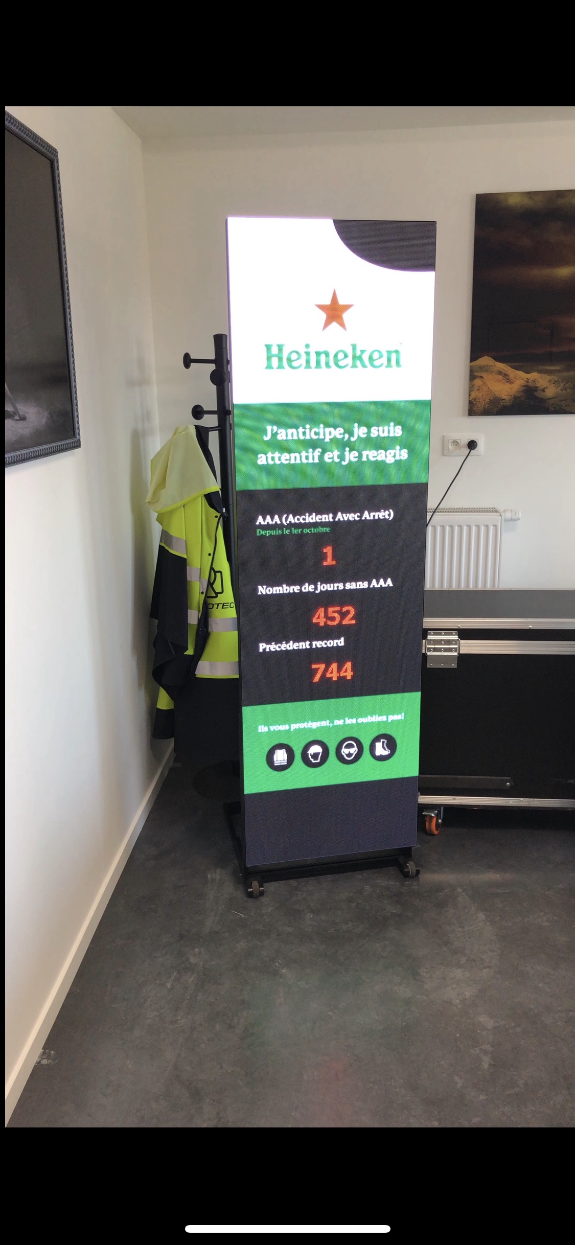 Tableau de sécurité affichant les données par modules magnétiques individuels