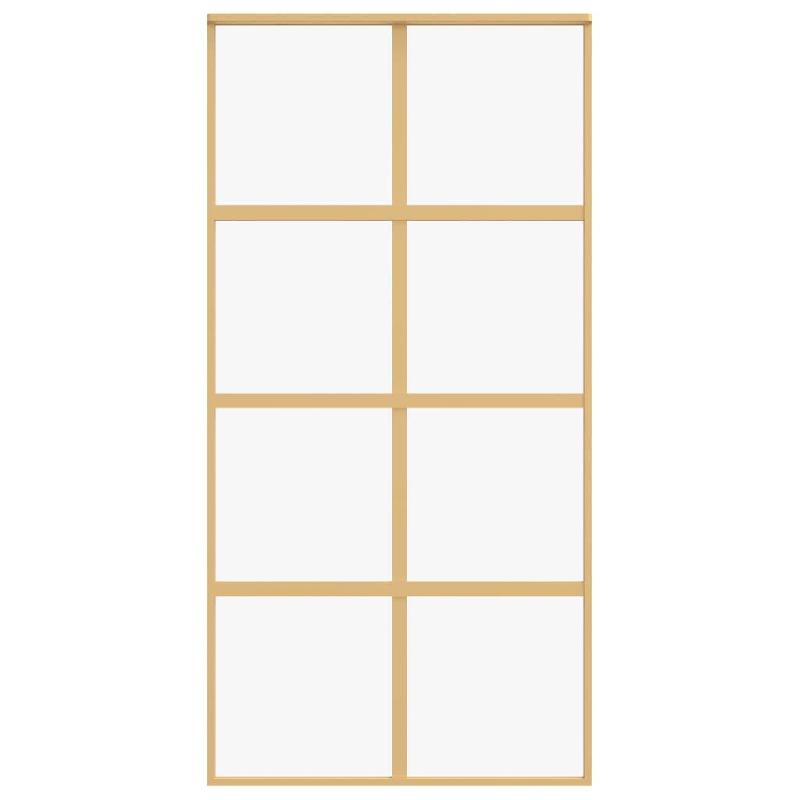 Vidaxl porte coulissante doré 102,5x205cm verre esg clair et aluminium 155186_2