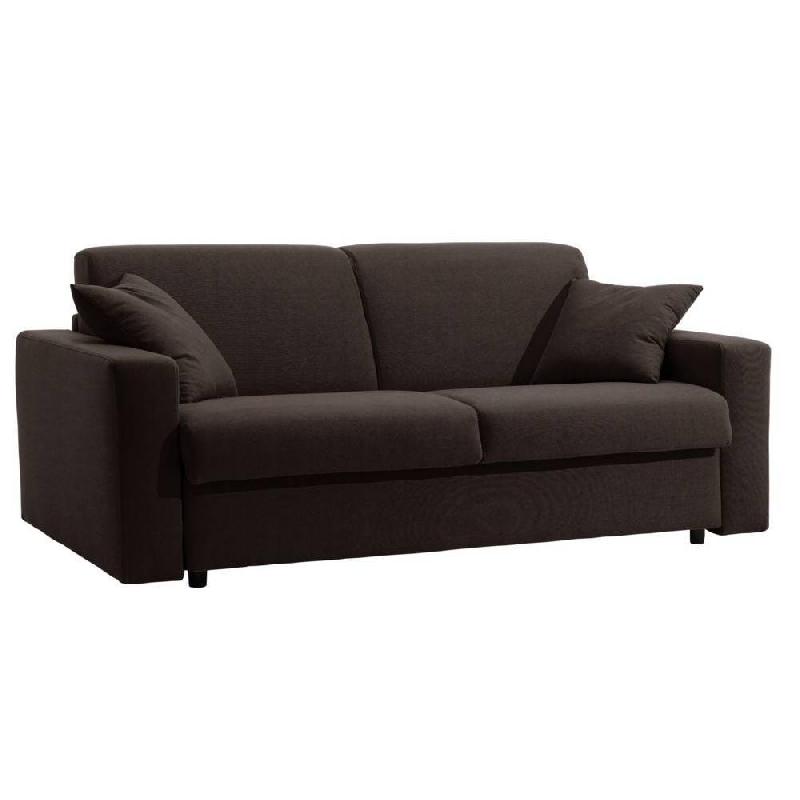 Canapé-lit Dreamer Express - Sommier à lattes 140cm - Matelas 16cm microfibre marron - Fabrication italienne_2