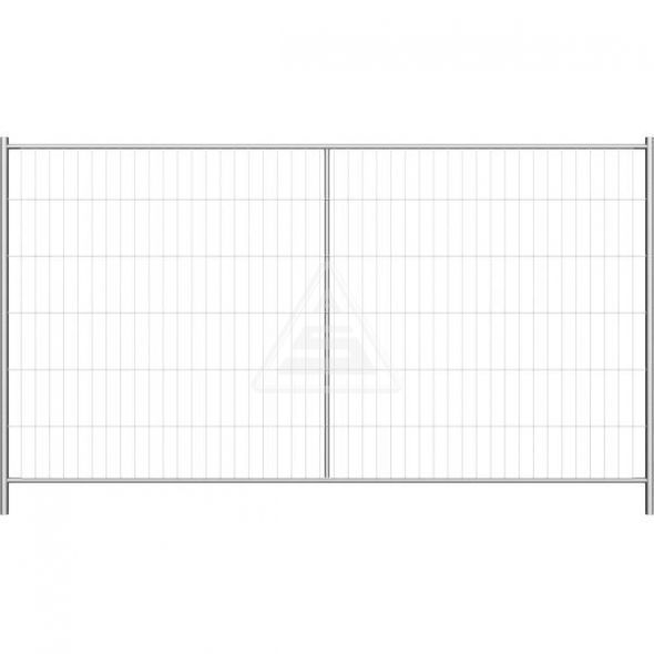 Profi M - Grille de chantier Schake - Clôture mobile galvanisée 3,50m x 2,00m avec cadre et tubes renforcés_2
